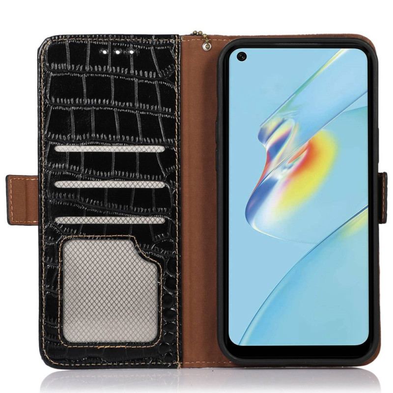 Flip Cover Oppo Reno 8 Pro Crocodile Style Rfid