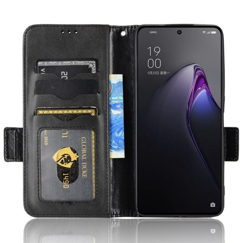 Flip Cover Oppo Reno 8 Pro Med Snor Dobbelt Remlås