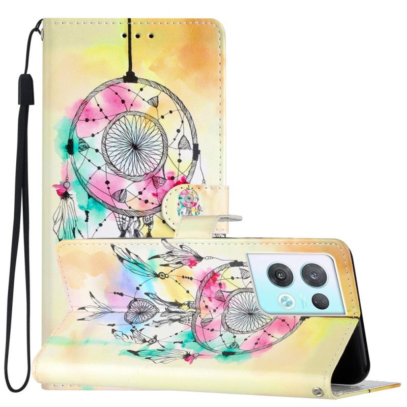 Flip Cover Oppo Reno 8 Pro Med Snor Strap Dream Catcher