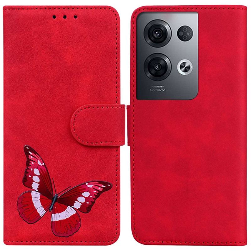 Flip Cover Oppo Reno 8 Pro Sommerfugl