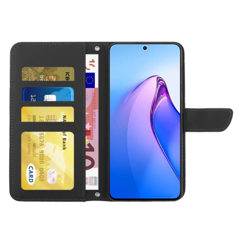 Flip Cover Oppo Reno 8 Pro Sommerfugle Og Skulderrem