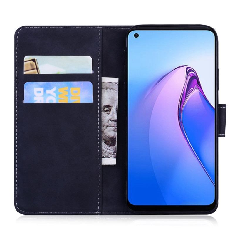 Flip Cover Oppo Reno 8 Pro Tiger Fodaftryk