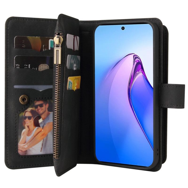 Læder Cover Oppo Reno 8 Pro Multifunktionskortholder