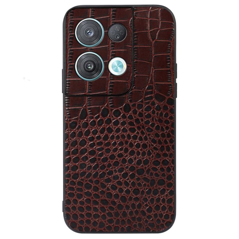 Mobilcover Oppo Reno 8 Pro Ægte Crocodile Texture Læder