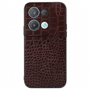 Mobilcover Oppo Reno 8 Pro Ægte Crocodile Texture Læder