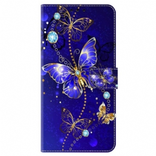 Flip Cover Oppo A98 5g Diamantsommerfugle