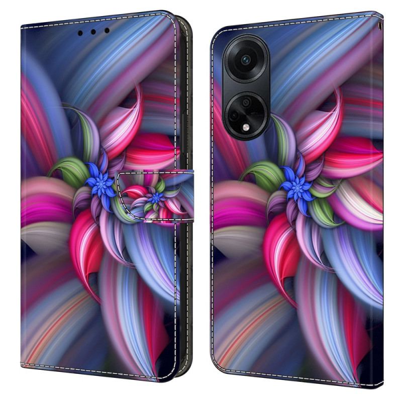 Flip Cover Oppo A98 5g Farverige Blomster