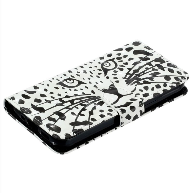 Flip Cover Oppo A98 5g Leopardhoved Med Rem