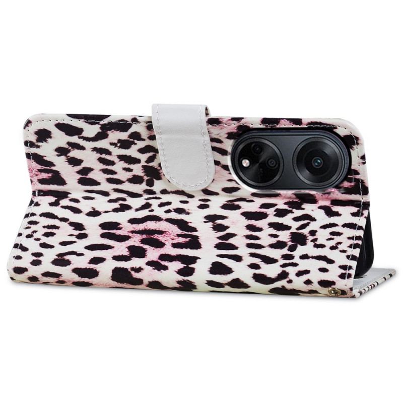 Flip Cover Til Oppo A98 5g Leopardmønster Med Rem