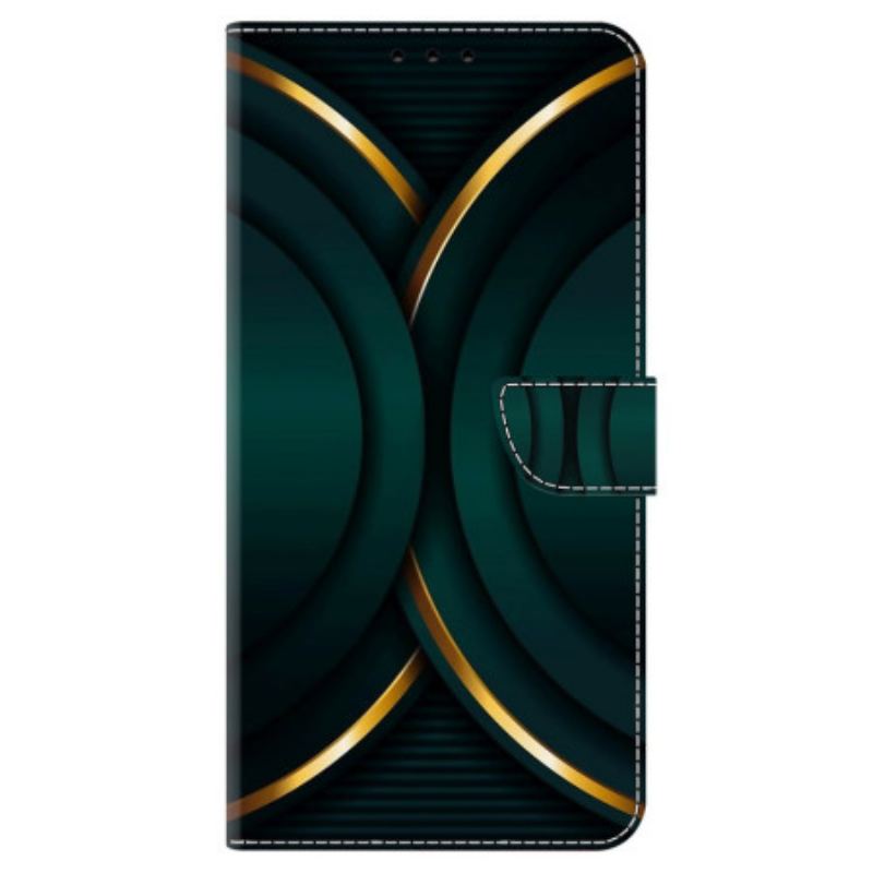 Læder Cover Oppo A98 5g Telefon Etui Gyldent Omrids