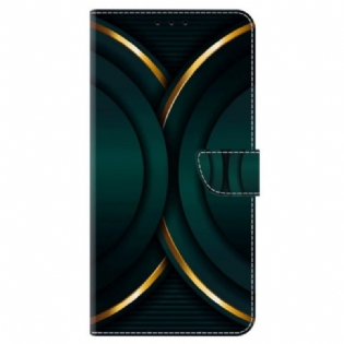 Læder Cover Oppo A98 5g Telefon Etui Gyldent Omrids