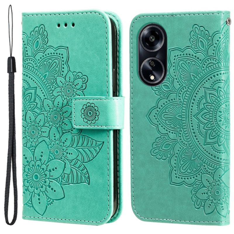 Læder Cover Oppo A98 5g Telefon Etui Mandala Print Med Rem