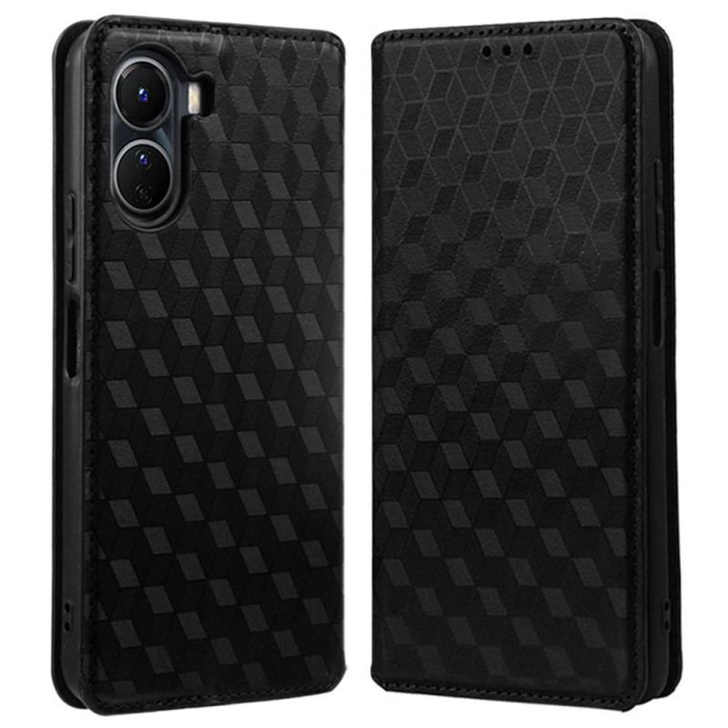 Cover Vivo Y16 Flip Cover 3d Tekstur