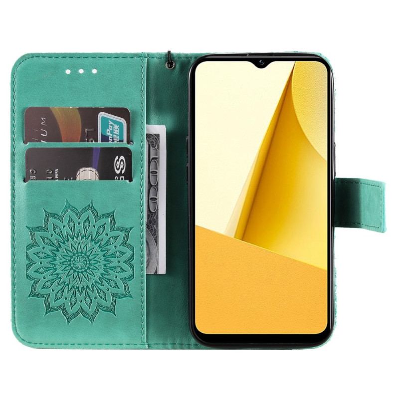 Flip Cover Vivo Y16 Mandala Sun Med Snor