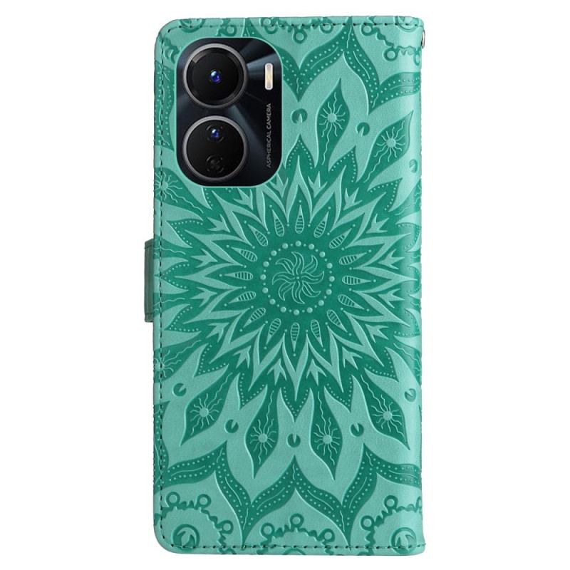 Flip Cover Vivo Y16 Mandala Sun Med Snor