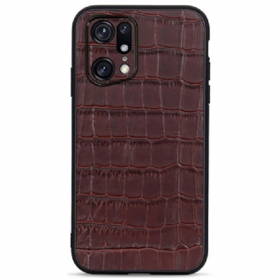 Cover Oppo Find X5 Pro Ægte Crocodile Texture Læder