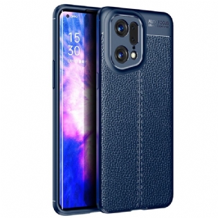 Cover Oppo Find X5 Pro Dobbelt Linje Litchi Læder Effekt