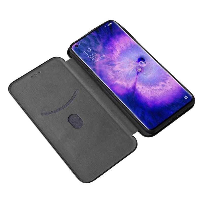 Cover Oppo Find X5 Pro Flip Cover Kulfiber Tekstur