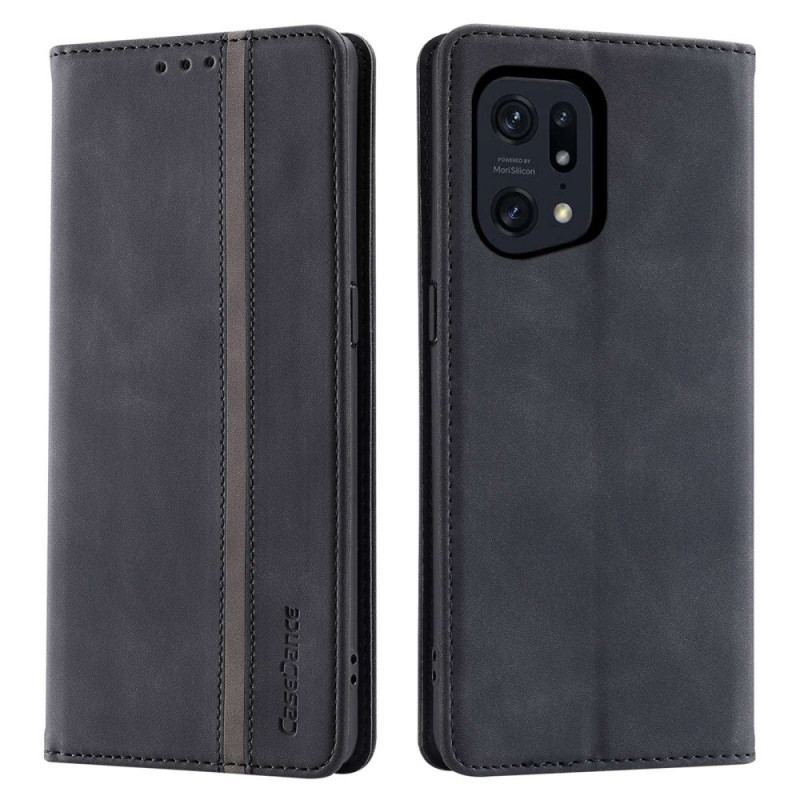 Cover Oppo Find X5 Pro Flip Cover Læder Casedance