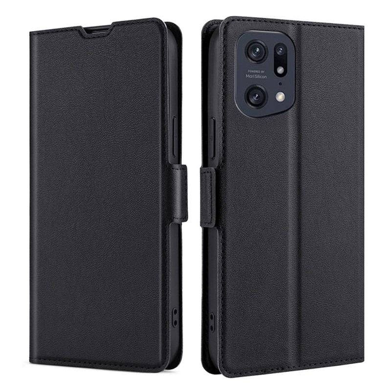 Cover Oppo Find X5 Pro Flip Cover Læder Effekt