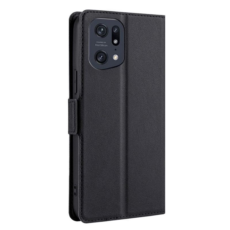 Cover Oppo Find X5 Pro Flip Cover Læder Effekt