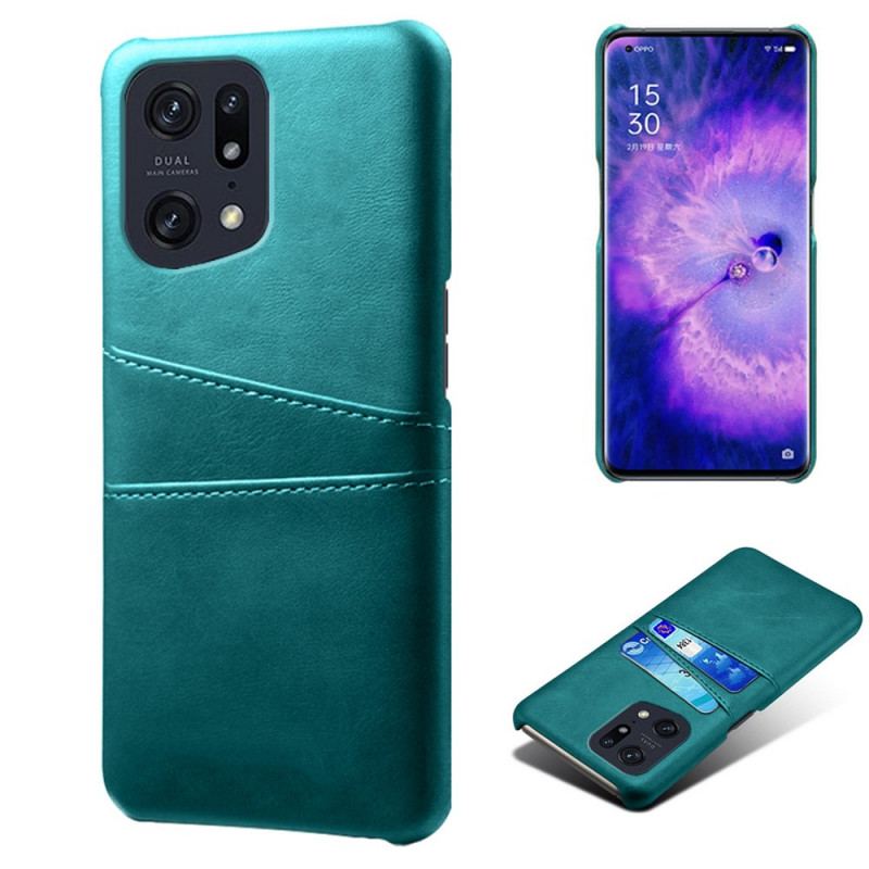 Cover Oppo Find X5 Pro Kortholder I Lædereffekt