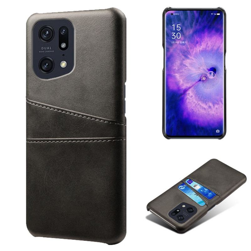 Cover Oppo Find X5 Pro Kortholder I Lædereffekt