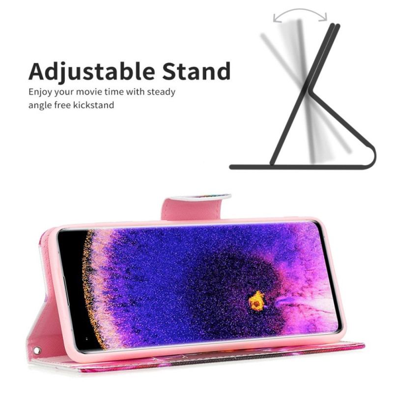 Flip Cover Oppo Find X5 Pro Akvarel Blomst