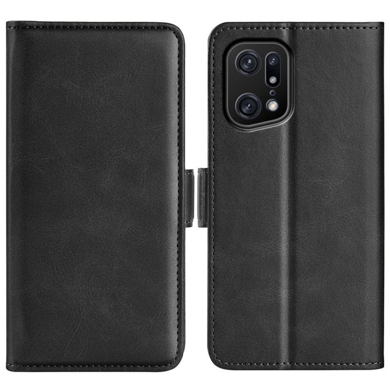 Flip Cover Oppo Find X5 Pro Dobbelt Lås