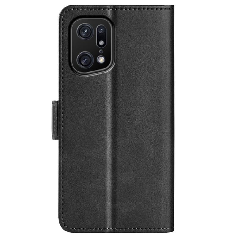 Flip Cover Oppo Find X5 Pro Dobbelt Lås