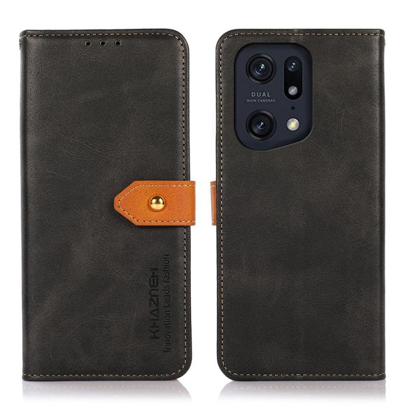 Flip Cover Oppo Find X5 Pro Med Khazneh-strop