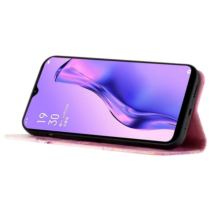 Flip Cover Oppo Find X5 Pro Med Snor Strip Marmor