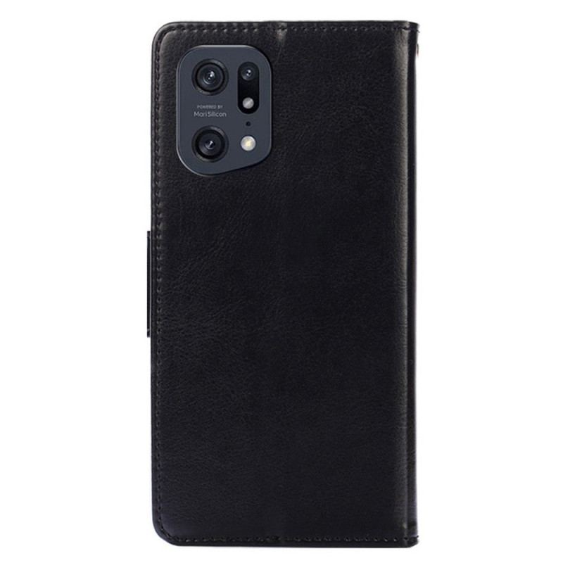 Flip Cover Oppo Find X5 Pro Retro Læder Stil