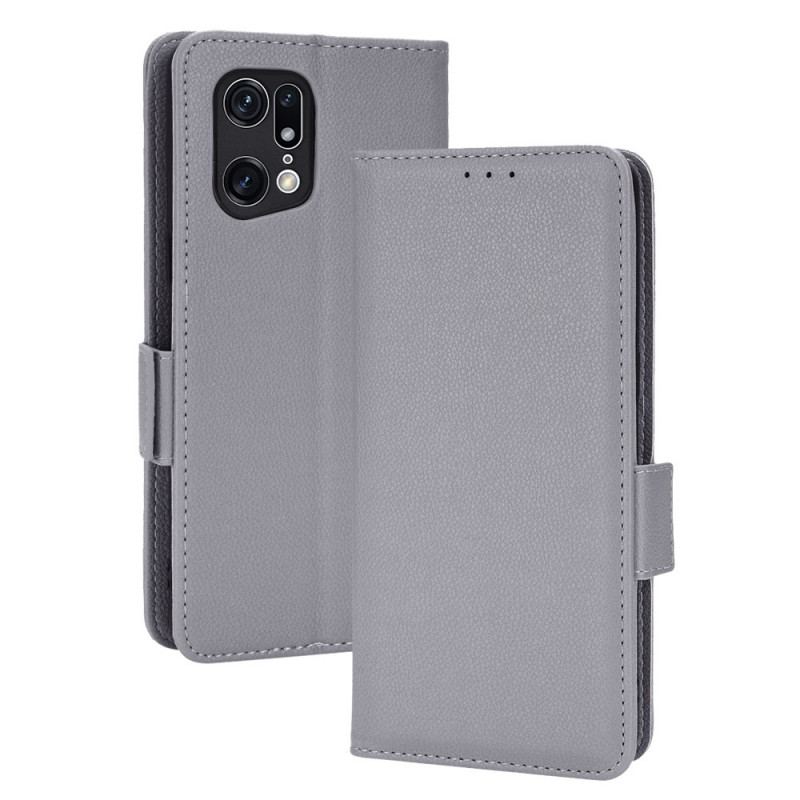 Flip Cover Oppo Find X5 Pro Traditionel Litchi-læderstil