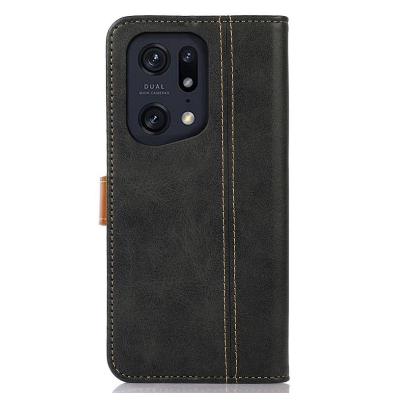 Læder Cover Oppo Find X5 Pro Webbing