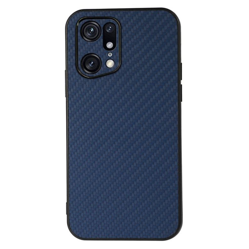 Mobilcover Oppo Find X5 Pro Carbon Fiber Tekstur I Lædereffekt