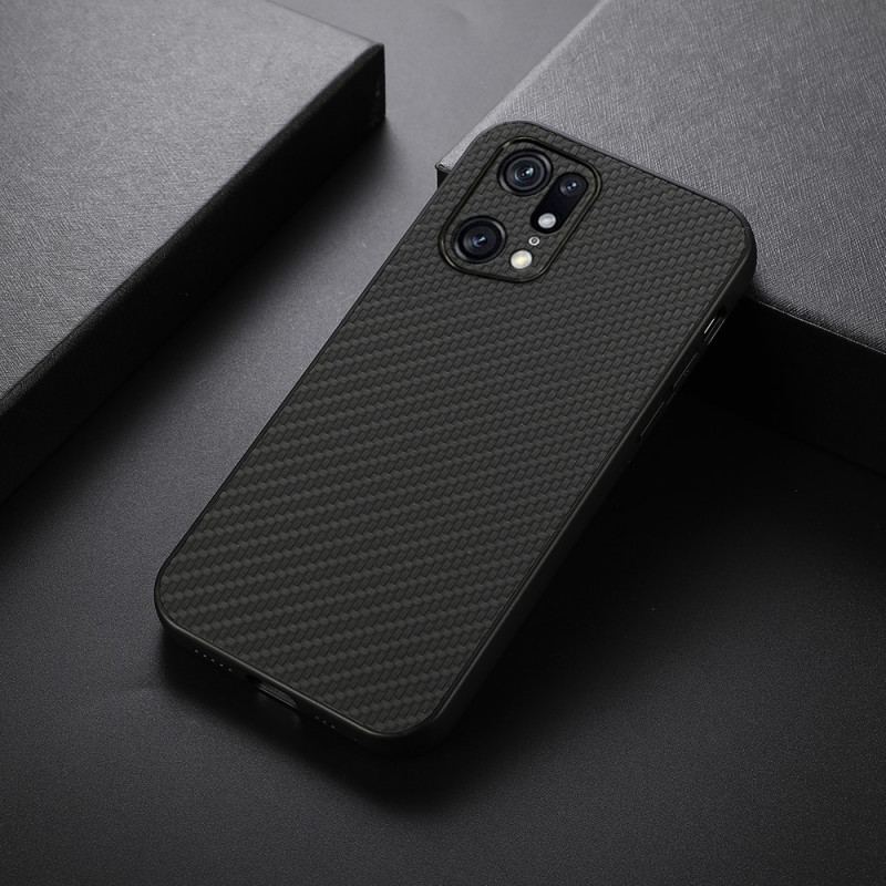 Mobilcover Oppo Find X5 Pro Carbon Fiber Tekstur I Lædereffekt