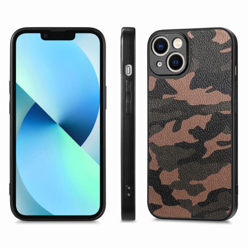 Cover iPhone 15 Camouflage I Imiteret Læder