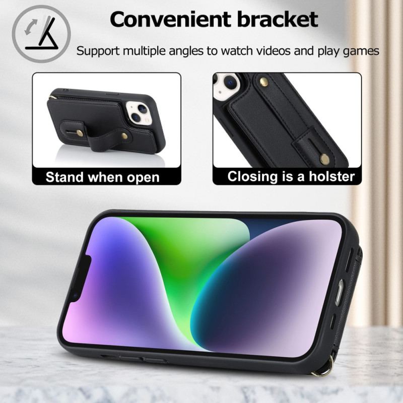 Cover iPhone 15 Kortholderrem Og Skulderrem