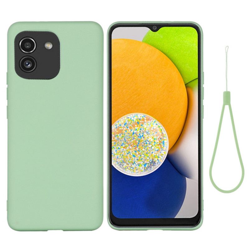 Cover Samsung Galaxy A03 Flydende Silikone Med Snor