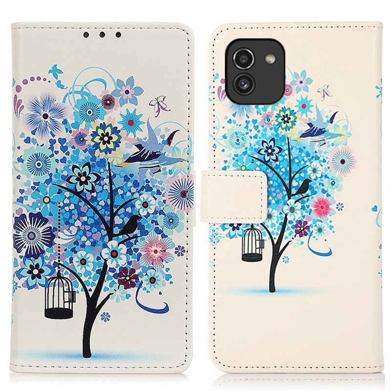 Flip Cover Samsung Galaxy A03 Blomstrende Træ