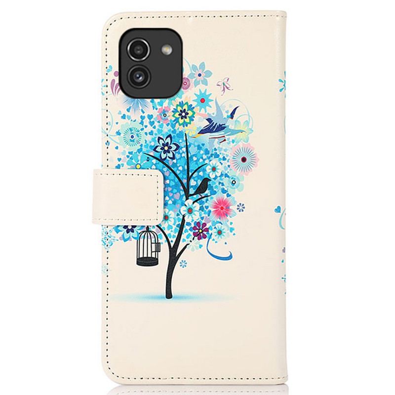 Flip Cover Samsung Galaxy A03 Blomstrende Træ