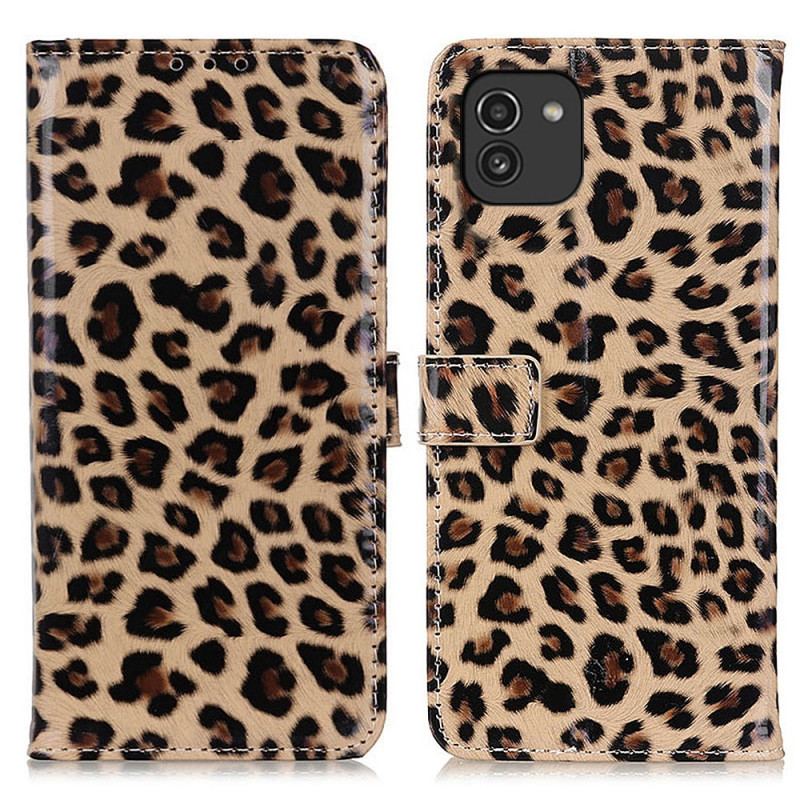 Flip Cover Samsung Galaxy A03 Leopard