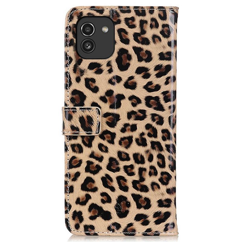 Flip Cover Samsung Galaxy A03 Leopard