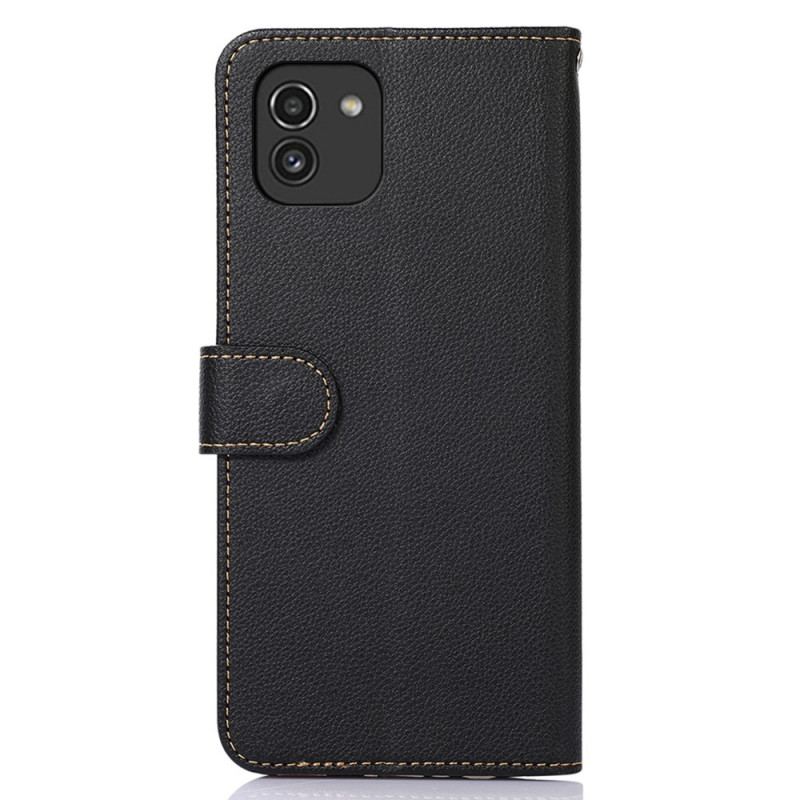 Flip Cover Samsung Galaxy A03 Lychee Style Rfid Khazneh