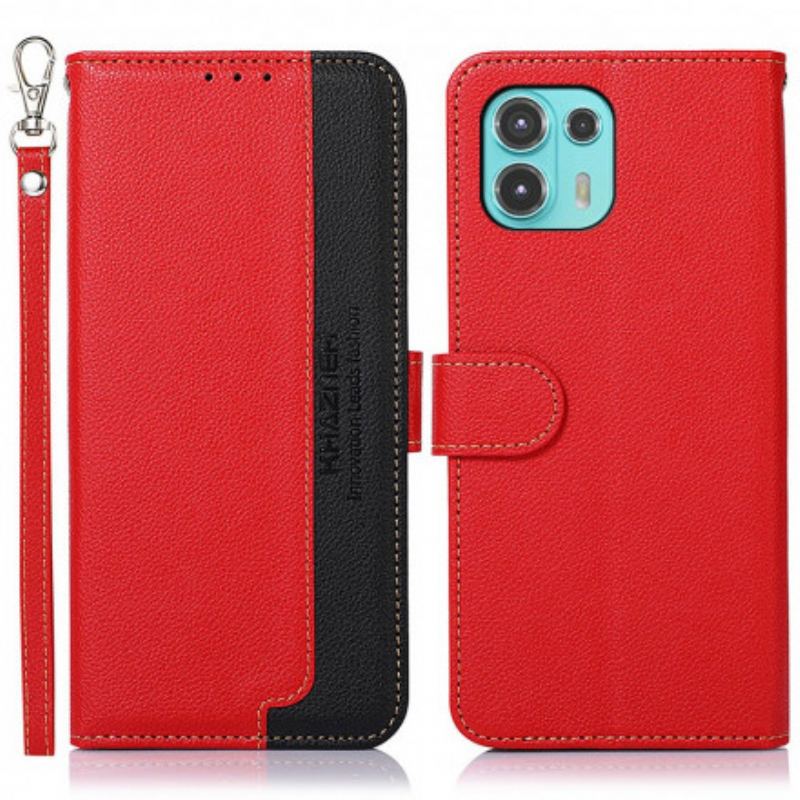 Flip Cover Motorola Edge 20 Lite Lychee Style Rfid Khazneh