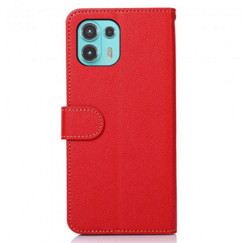 Flip Cover Motorola Edge 20 Lite Lychee Style Rfid Khazneh