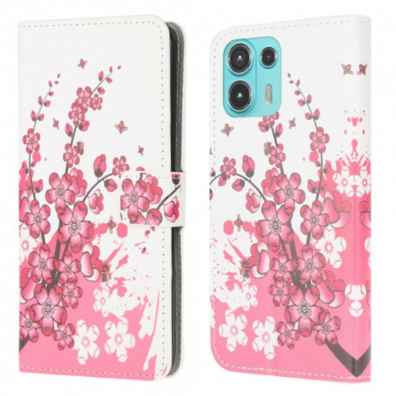 Flip Cover Motorola Edge 20 Lite Tropiske Blomster