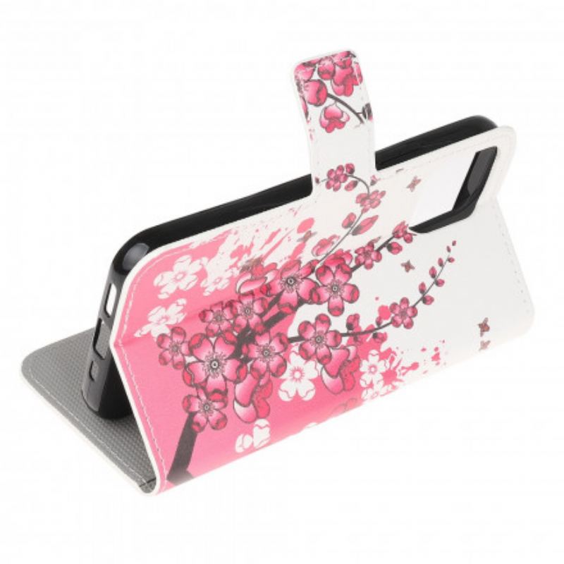 Flip Cover Motorola Edge 20 Lite Tropiske Blomster