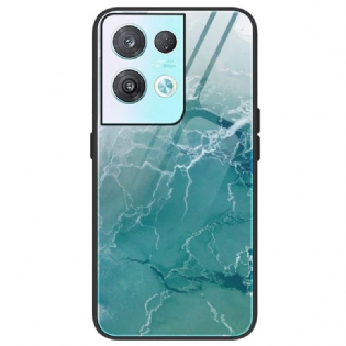 Cover Oppo Reno 8 Marmorfarver Hærdet Glas